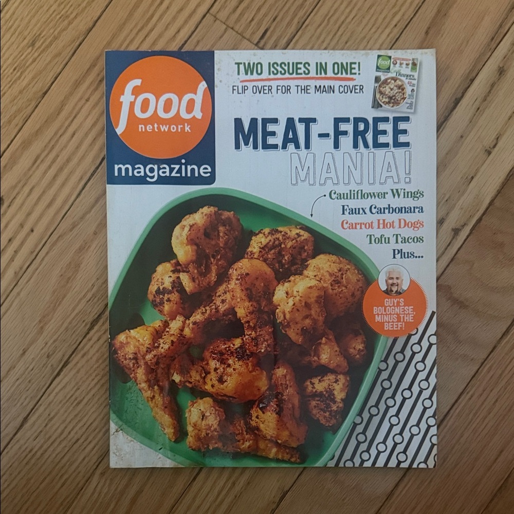 Food Network Magazine - Meat-Free Mania with Orange and Green Accents